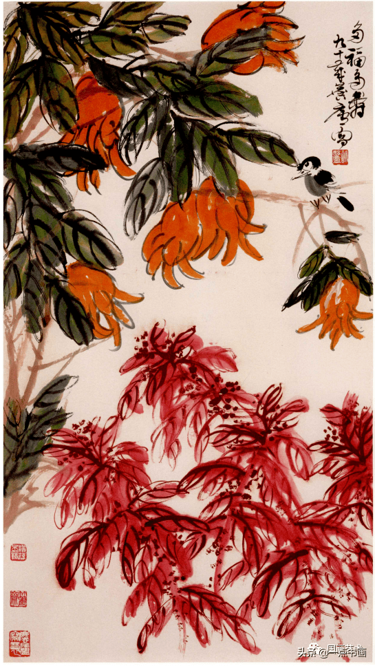 179*96cm 2005年石榴小鸟 97*90cm 2007年事事如意樱桃红了 69*69cm