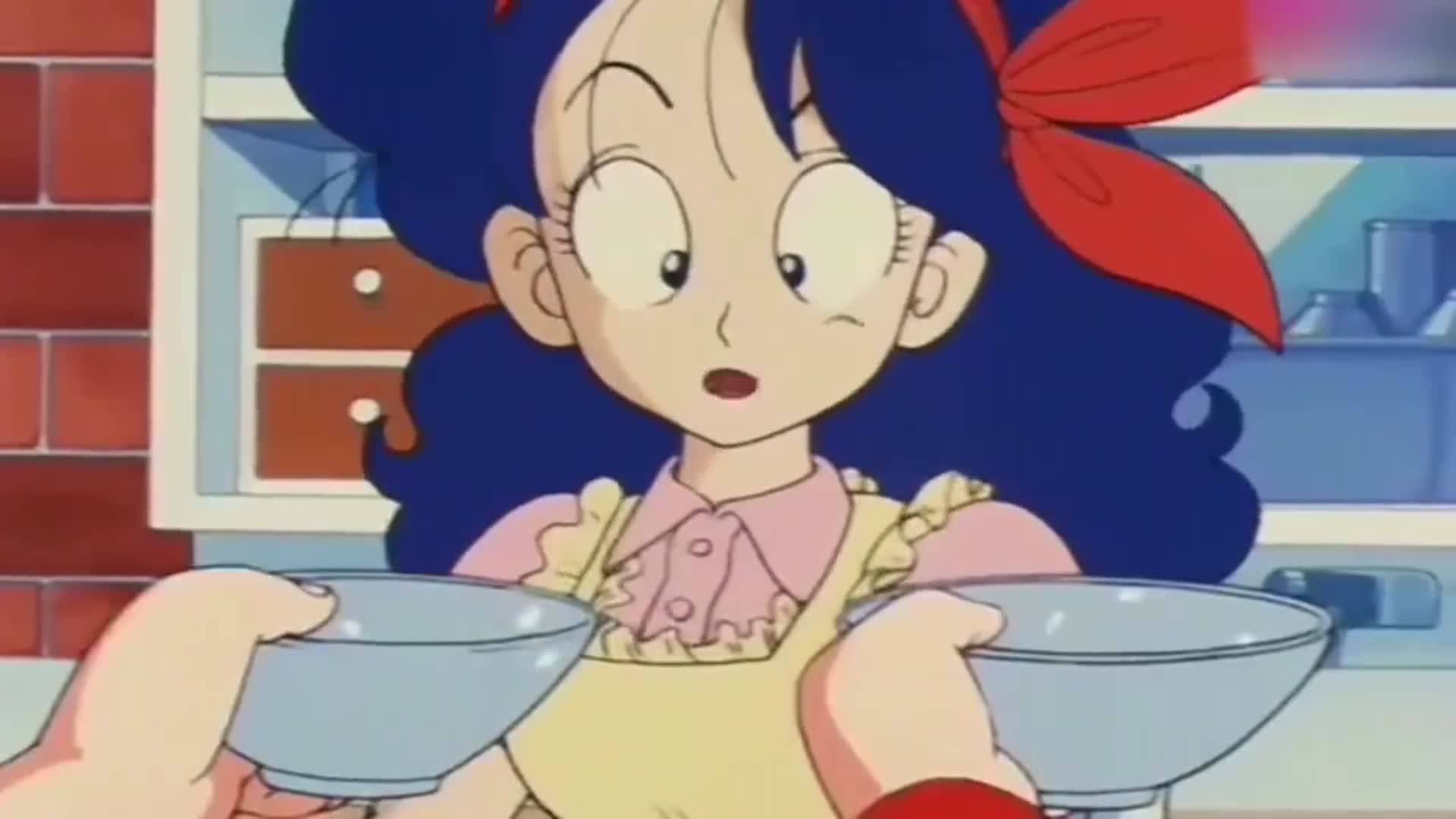 兰琪一口饭还没吃进嘴里,悟空和克林已经吃了4碗,吃货啊_克林_兰琪