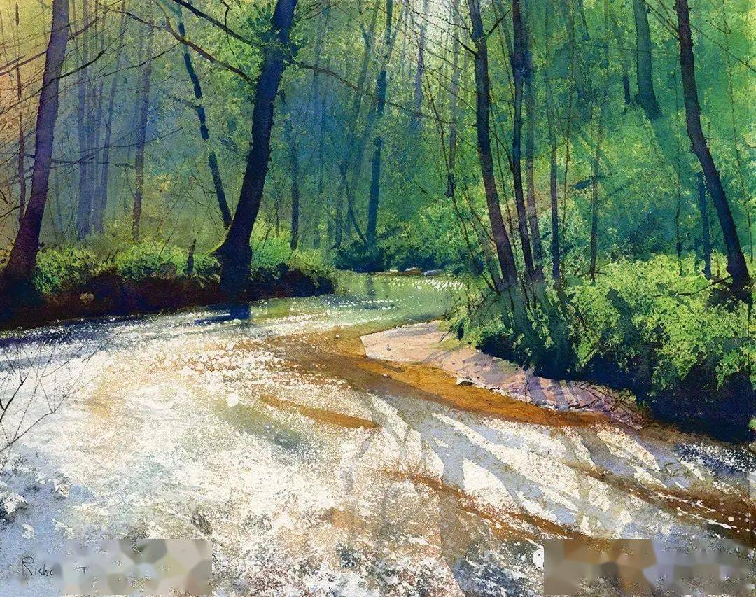 水彩画家richard thorn:那片夏天的海,那抹树荫下的绿_核心_绘画_插画
