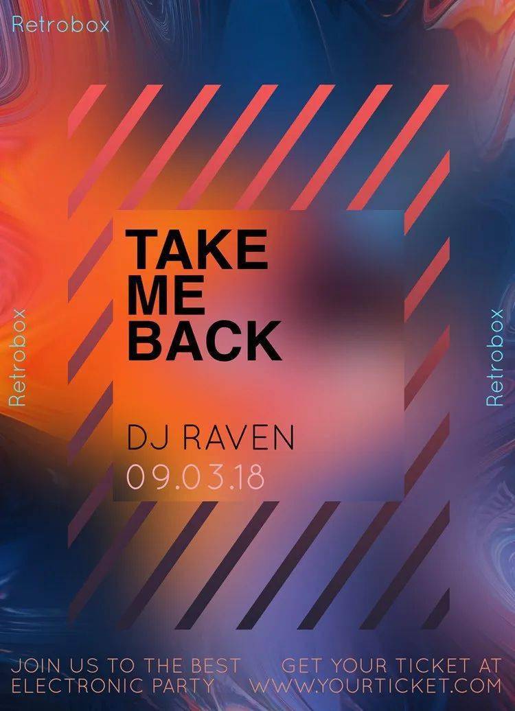 下载时尚创意故障psd海报设计模板