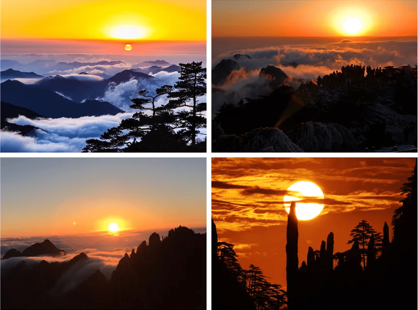 霞光万道的日出