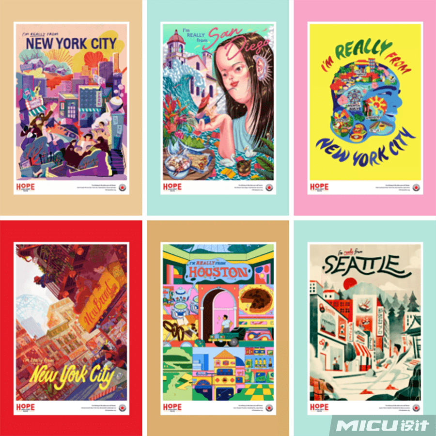 反对仇视亚裔系列海报,"我真的来自美国"!_种族歧视_人们_问题