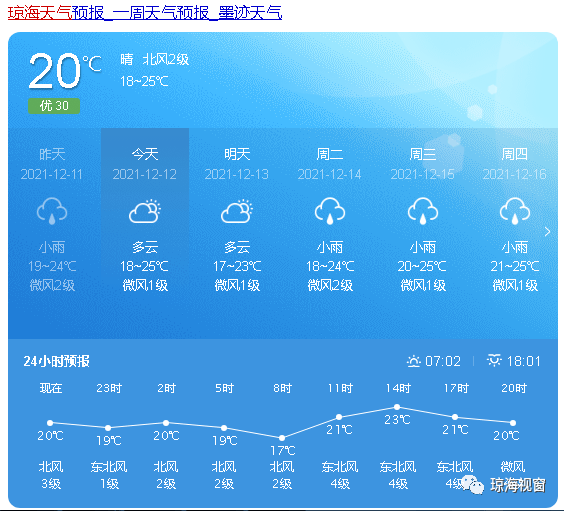 海南10月到12月天气