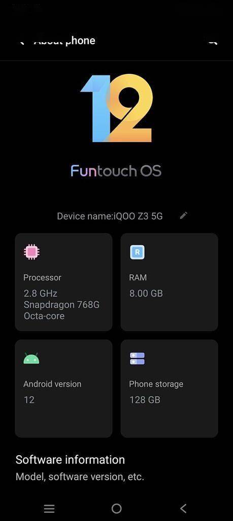 功能|iQOO Z3 海外率先获推 Funtouch OS 12，基于 Android 12 开发