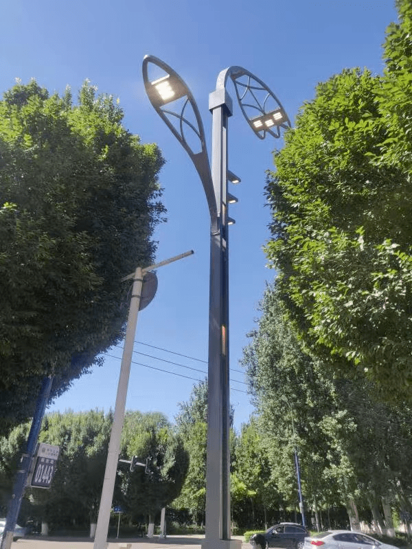 为凸显伊宁地区自然风貌特色,熊猫照明设计开发了一款"一体化景观路灯