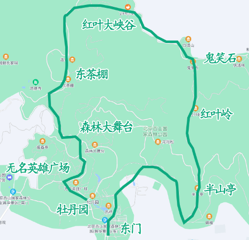 西山公园地图线路图片