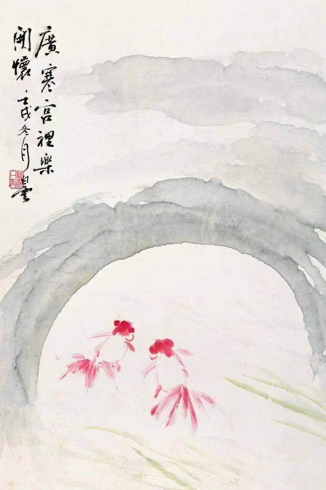 67刘知白的水墨金鱼堪称一绝