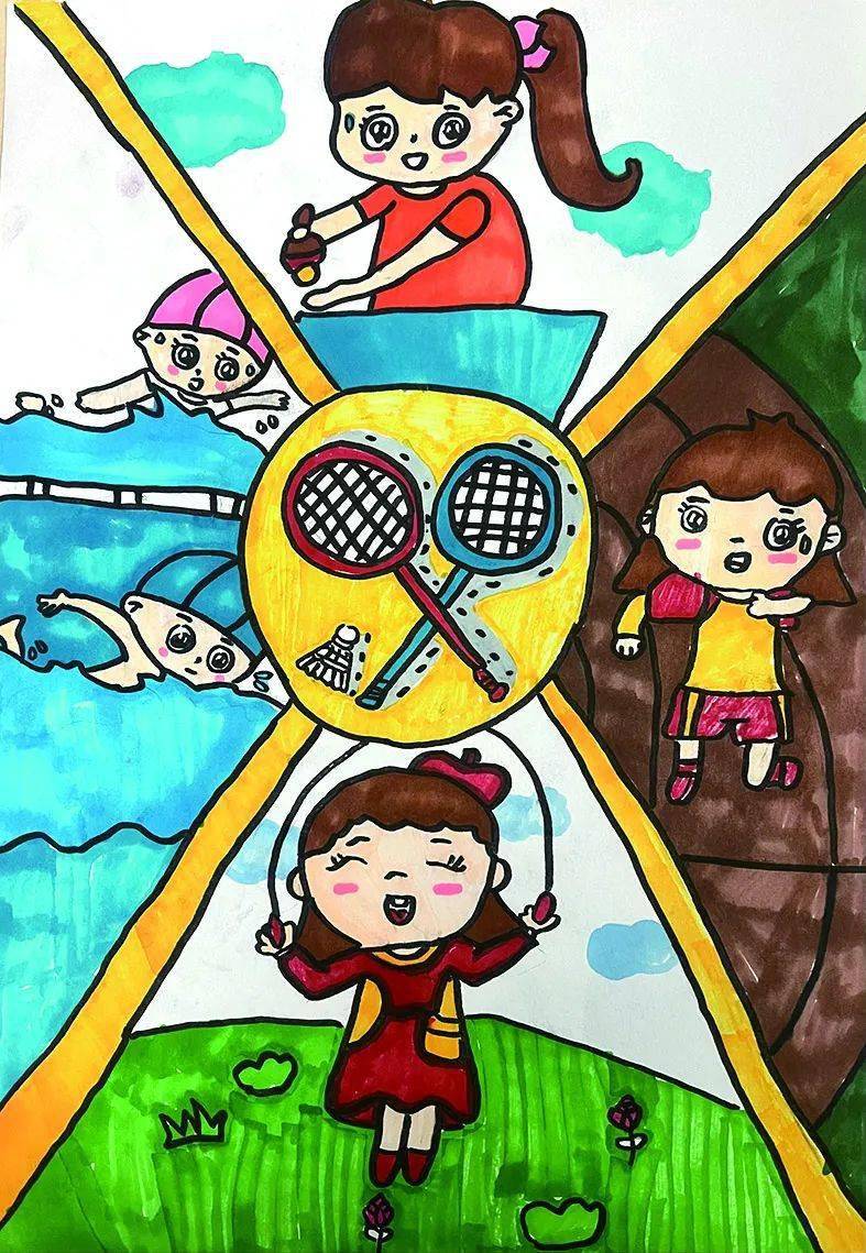 奥运运动项目儿童画图片