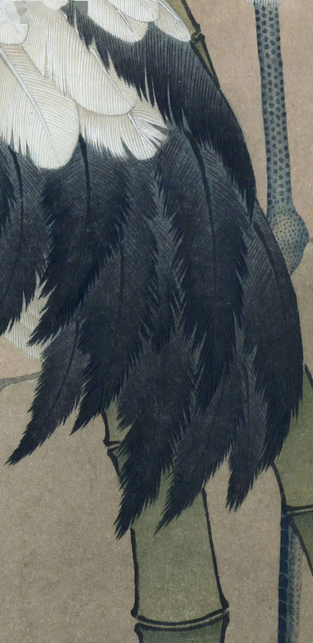 临明边景昭竹鹤图轴工笔绘制解析