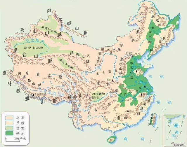 中国所有丘陵分布图图片