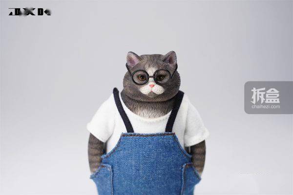 出货 JXK STUDIO 1/6 肥猫2.0 背带裤 有文化的猫 仿真动物模型