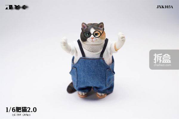 出货 JXK STUDIO 1/6 肥猫2.0 背带裤 有文化的猫 仿真动物模型