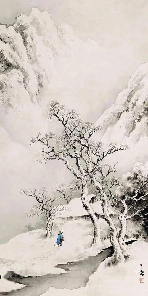 现代名家笔下的雪景,总感觉少了点什么……_山水画_雪地_春秋