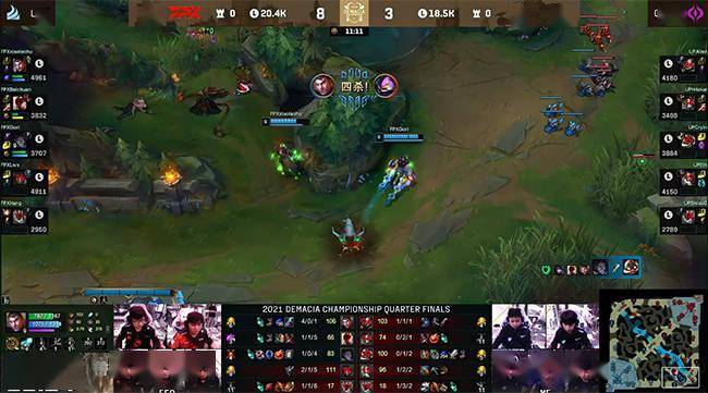 团战|LOL-德杯：Lwx四杀女警主宰团战，FPX 3-0淘汰UP晋级半决赛