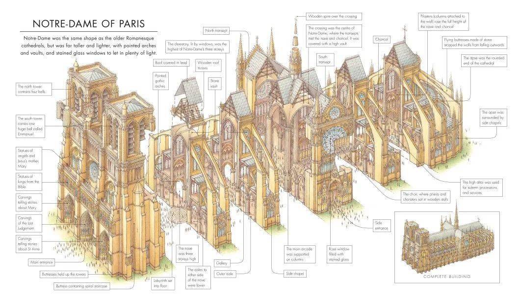 巴黎圣母院内部结构图图片