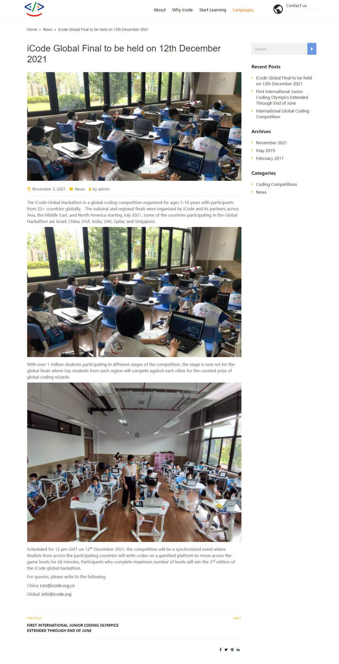 第三届ICode国际青少年编程竞赛全球总决赛报名通知!_搜狐网