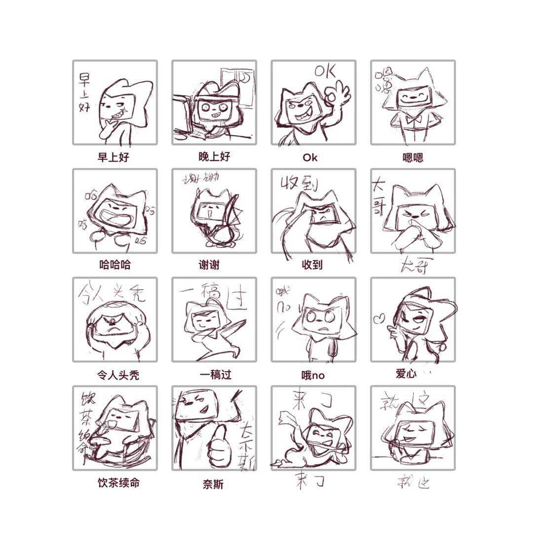 12800元设计费16款表情包一个贱萌微信表情包设计思路解析