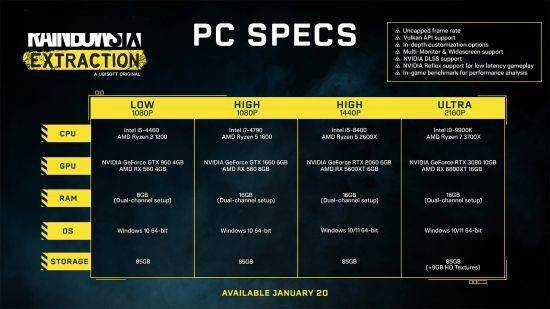 setup|《彩虹六号：异种》PC配置公布 1080P需i5+960起步