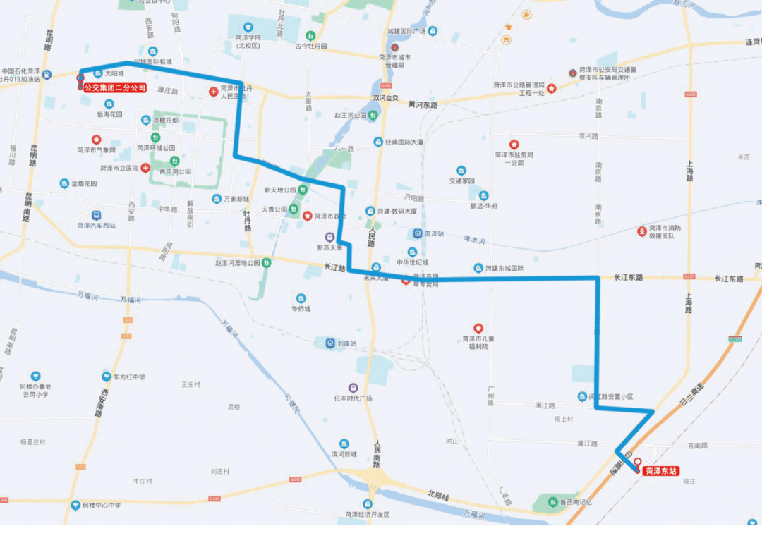 菏泽39路公交车路线图图片
