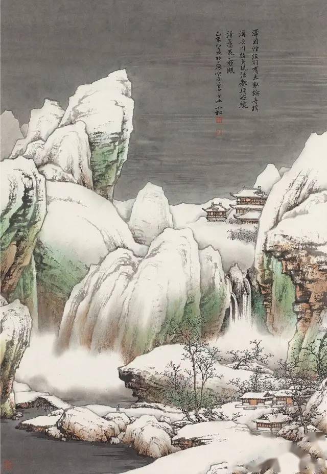 寒山幽居雪意凛然苏小松山水画作品赏析