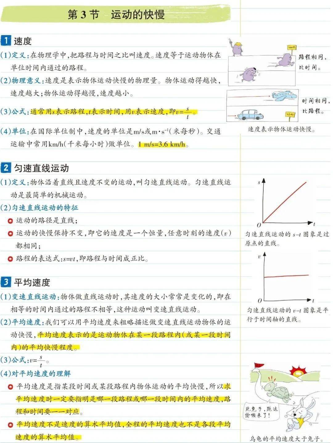 识别|初中物理八年级彩色学霸笔记，期末复习看一看