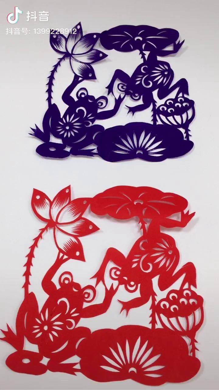 青蛙剪纸送给爱剪纸的朋友们_剪纸_青蛙