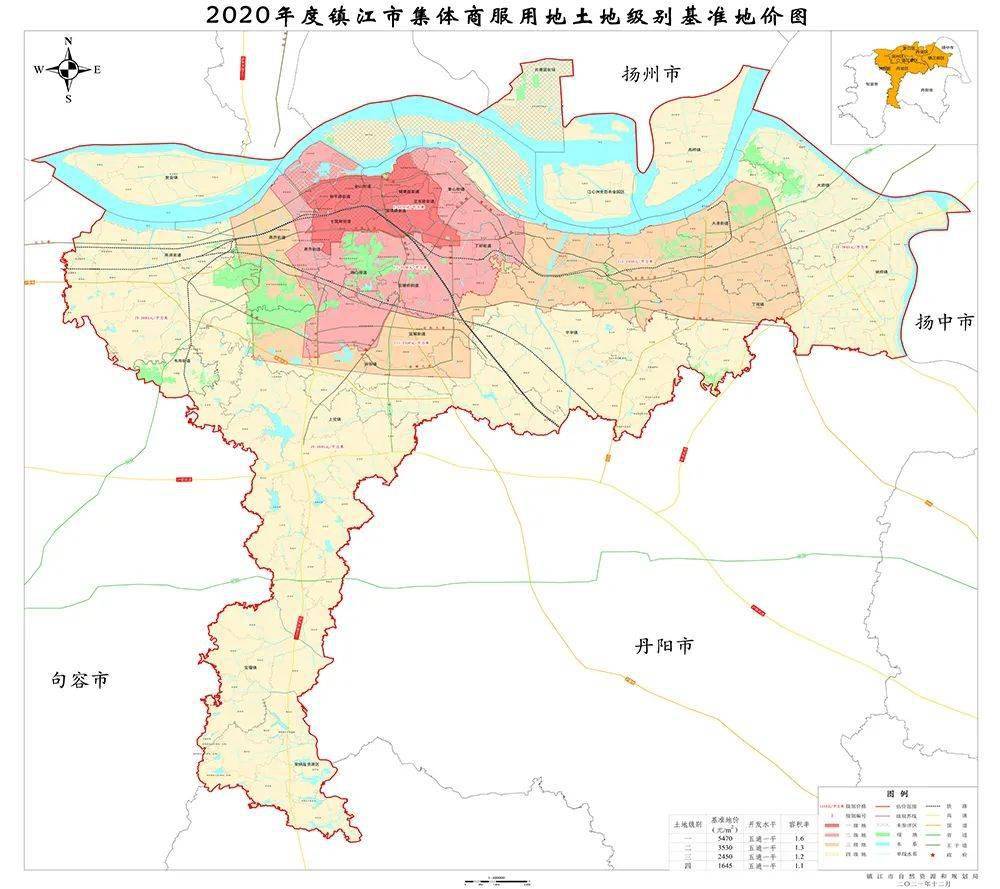 最新鎮江公佈2020年度市區公示地價成果