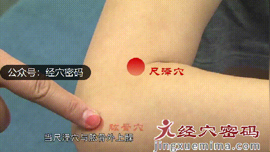 首先找到曲池穴,其位于肘横纹外侧端.