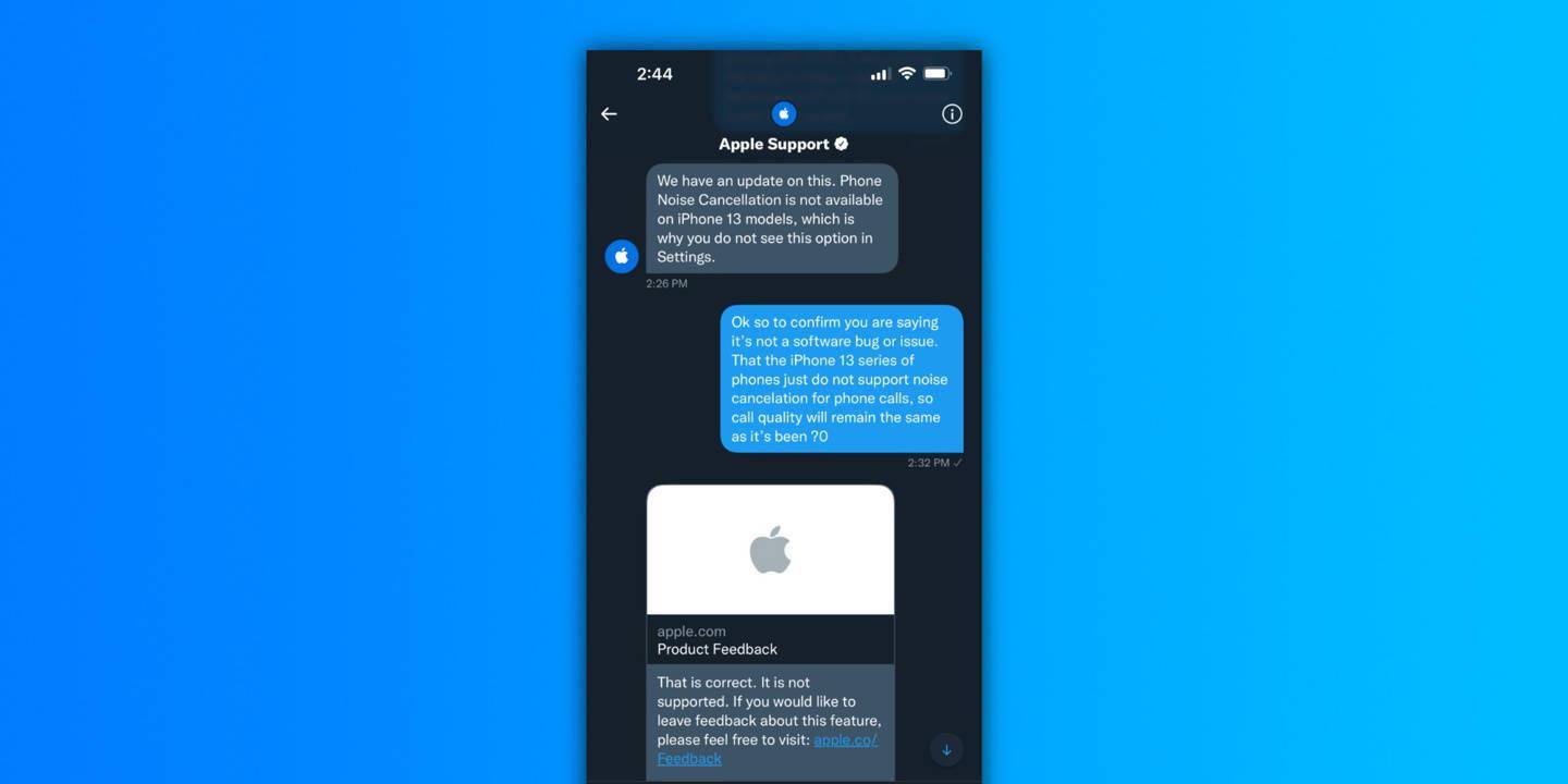 iPhone 13/Pro系列手机不再支持“电话降噪”功能