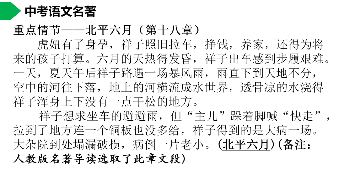 祥子|初中语文 | 七年级下册：《骆驼祥子》名著导读+思维导图 +考点合集，寒假预习必收！