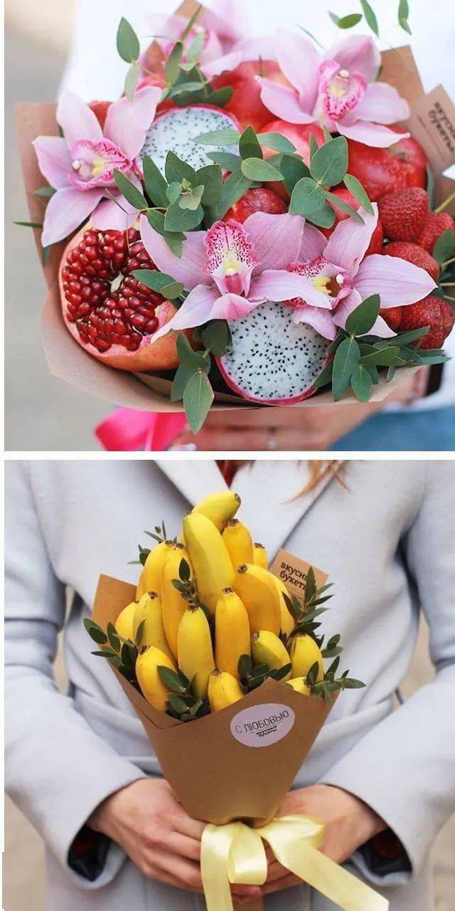 苹果桔子做的花束居然比真花还美上100倍