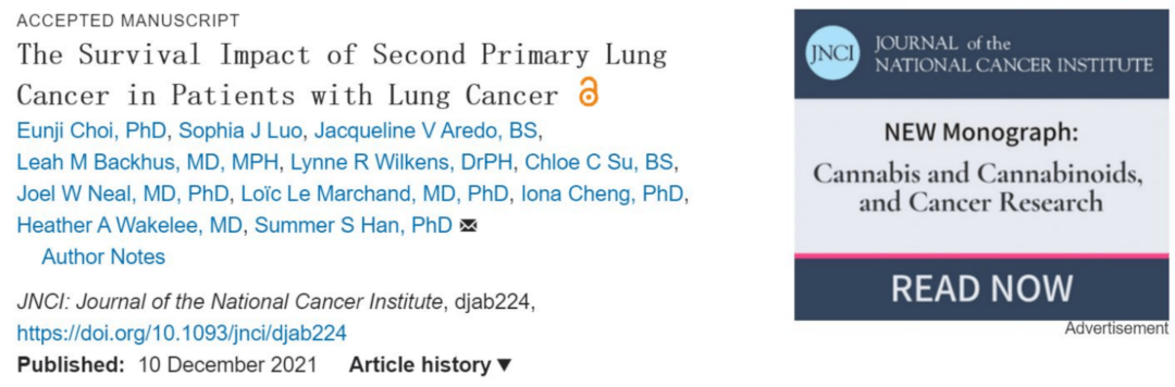 风险|JNCI：肺癌确诊五年内又长出一个原发肺癌，究竟有多可怕？
