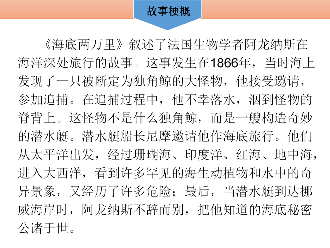 初中语文七下海底两万里名著导读各章梗概考点合集寒假预习必收