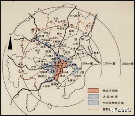 和工业集中和城市扩张的背景下,1956年日本颁布了《首都圈整备法》,并