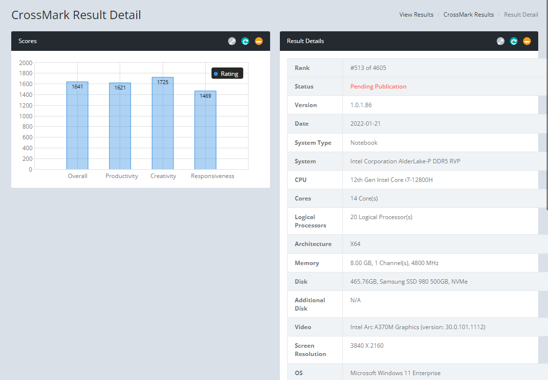英特尔 Arc A370M 移动显卡曝光：搭配 i7-12800H 平台，名称确定