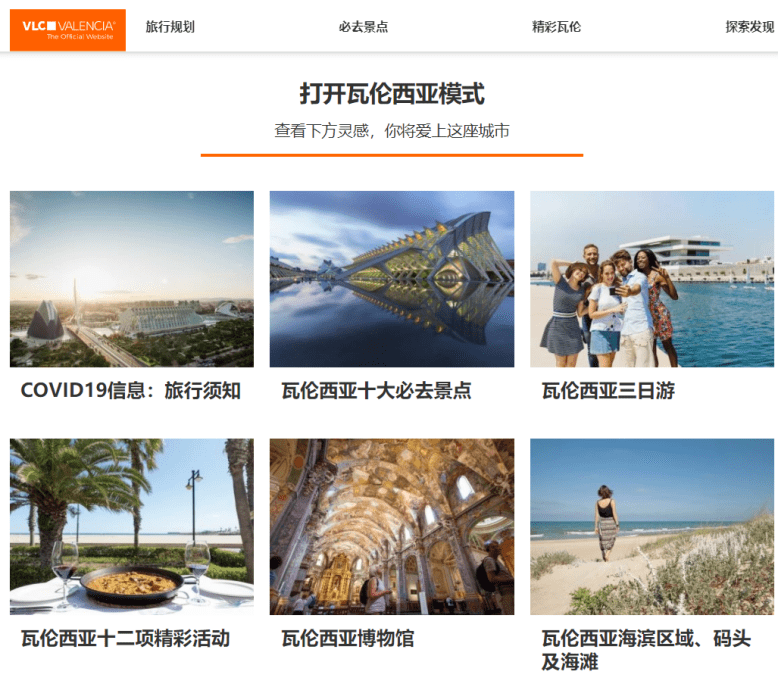 板块|云旅游｜瓦伦西亚旅游局中文网站升级上线，更新中国游客体验