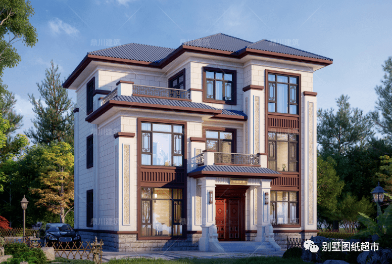 16款新中式三层农村别墅好看实用返乡建房首选新中式