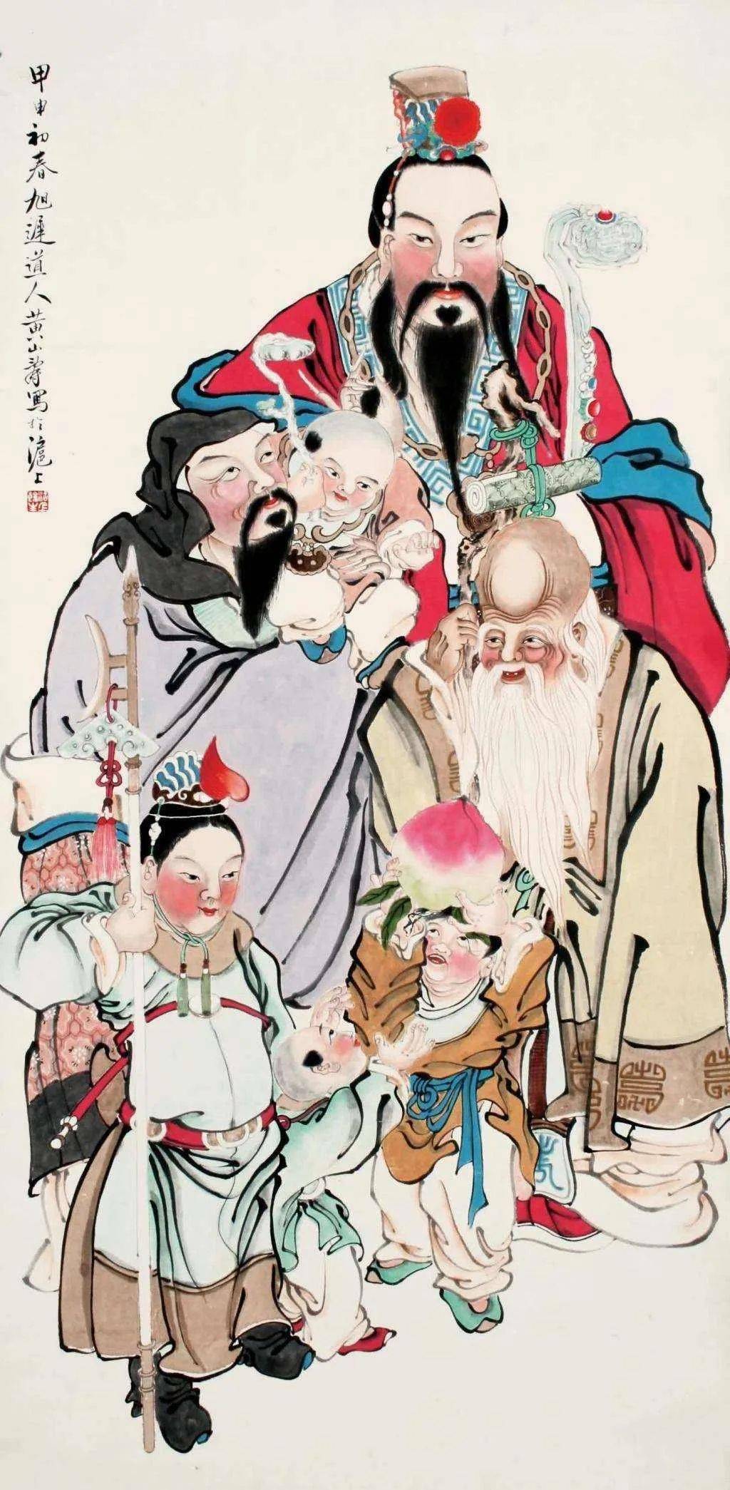 国画福禄寿三星好运伴你一整年