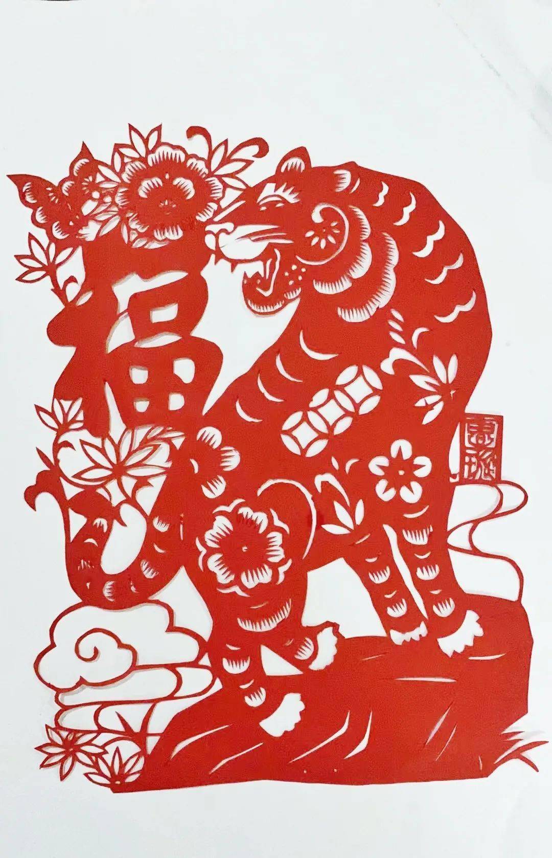 广东汕头非遗剪纸传承人虎年作品
