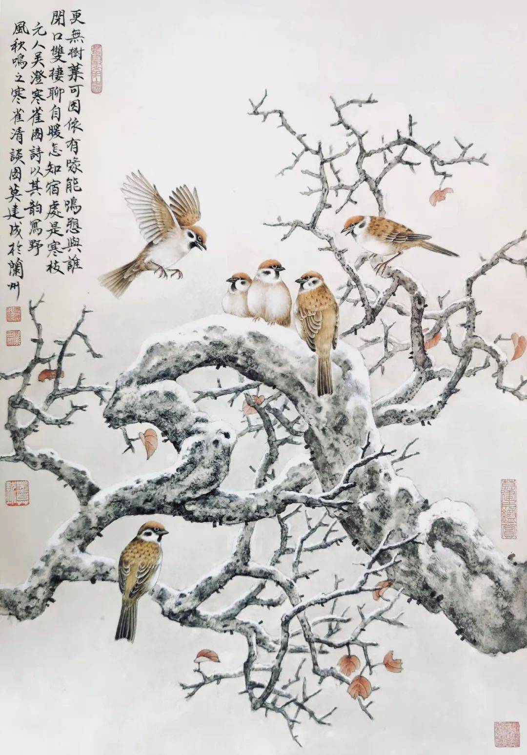 金尚推荐莫建成野风秋鸣系列工笔花鸟经典