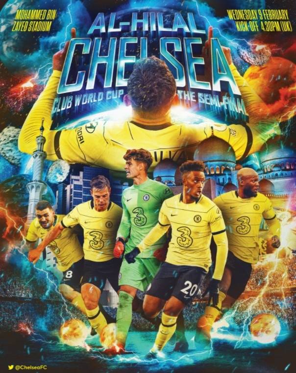 海报|世俱杯半决赛对阵利雅得新月，切尔西赛前发布海报预热