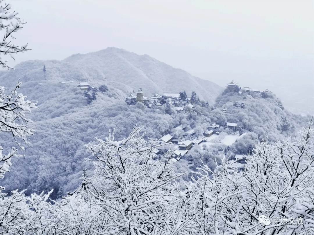 雪景美图崆峒山雪景图上新