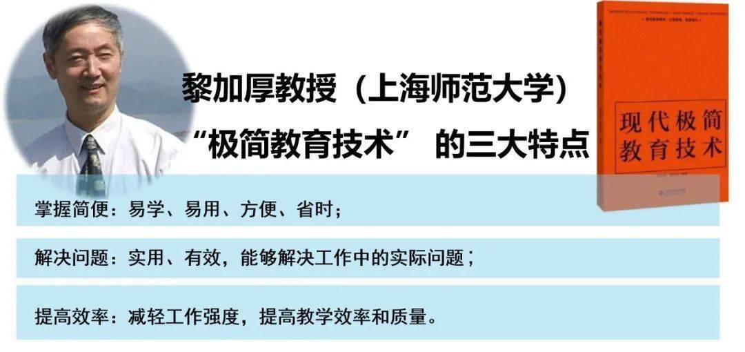 "极简教育技术"不是王子老师的首创,是上海师范大学黎加厚教授提出来