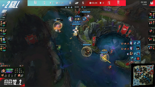 双方|LOL-LPL：iBoy厄斐琉斯盲视野天秀走位，RA让一追二2-1战胜TT