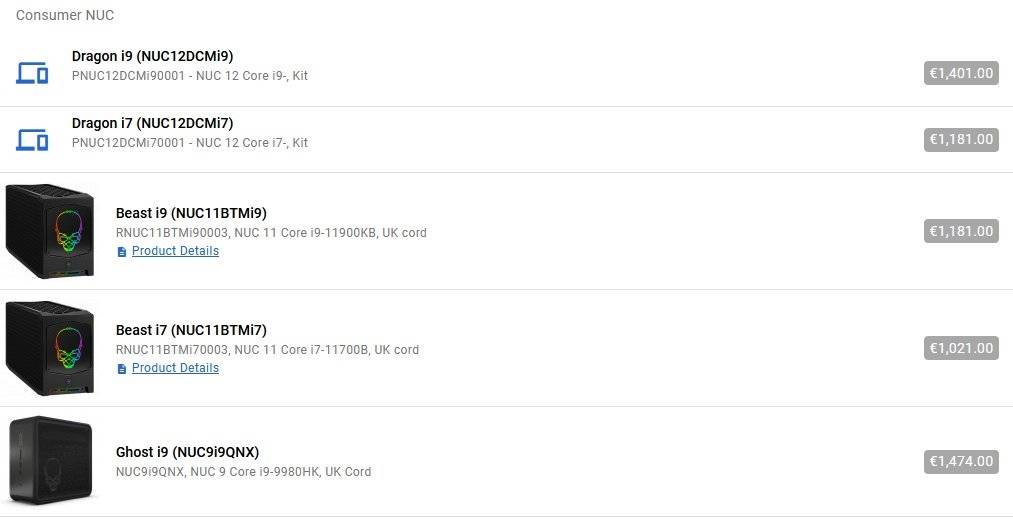 Intel 12代NUC迷你机至尊版细节泄露 首次可升级CPU
