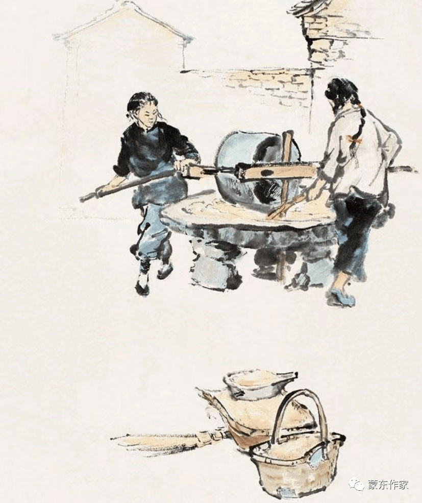 就这样,我们一边猜谜语,一边推磨,因注意力都集中在猜谜语上,头晕的事