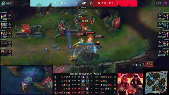 人马|LOL-LPL：WE“逆天白给”三路水晶，BLG 2-1击败WE收获2连胜