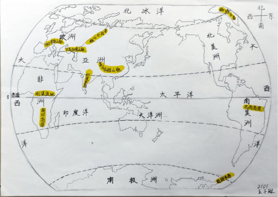 初一世界地图简笔画图片