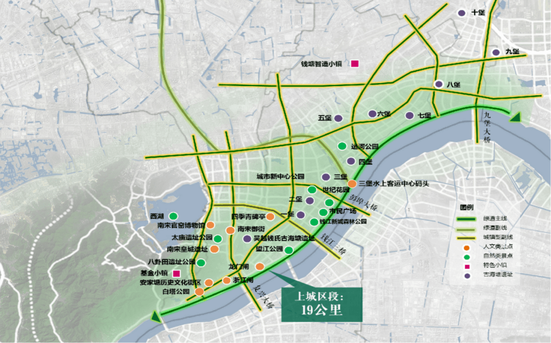 杭州生态海岸带巡礼上城段宋韵都心江河汇流