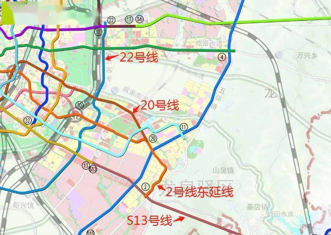 龙泉驿最新地铁规划动向,涉及20,22,s13,2号线东延线等